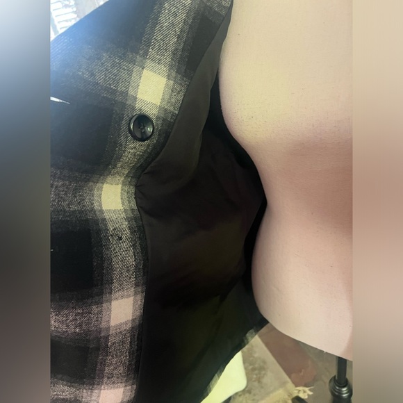 Old Navy - black, white and grey checkered double breasted coat - Picture 8 of 12